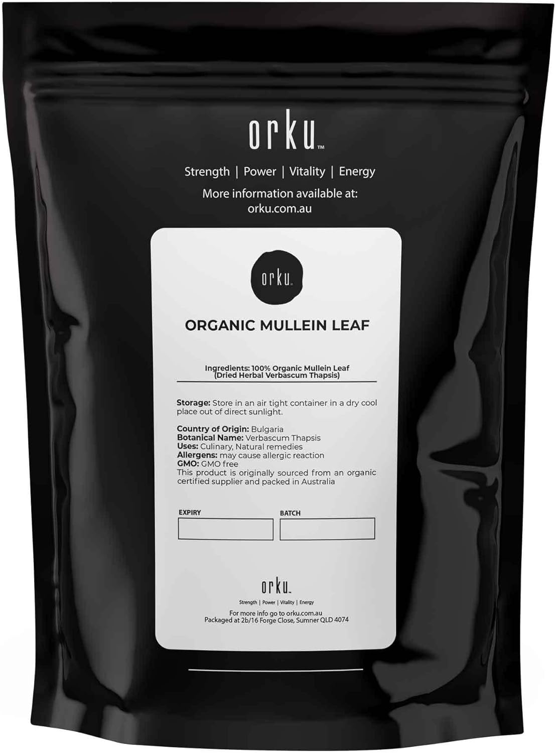 100G Organic Mullein Leaf - Dried Herbal Verbascum Thapsis