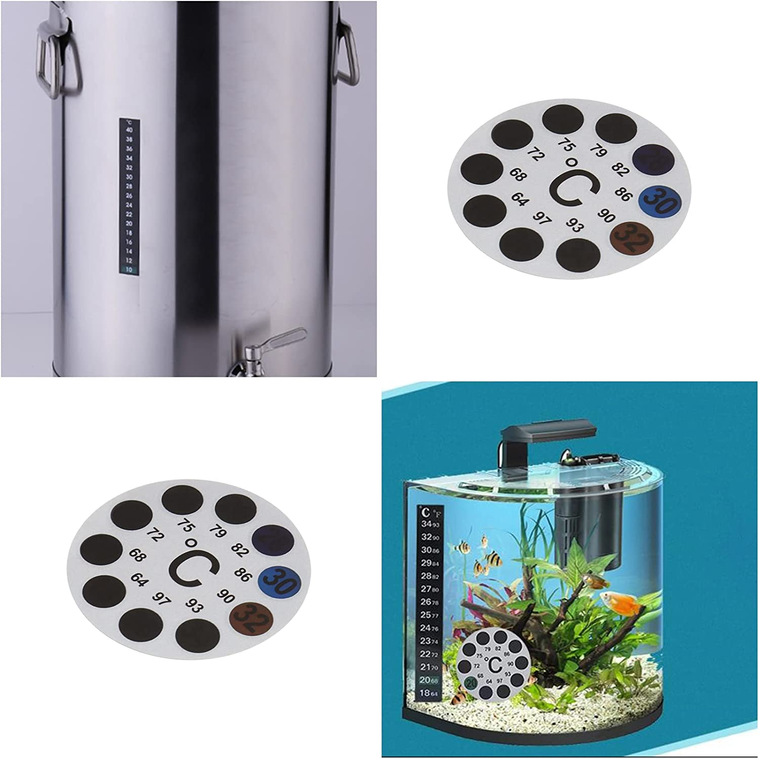 Emagtech 10PCS Thermometer Stickers Self-Adhesive Colour Change Digital Temperature Display Instant Read Temperature Stickers for Aquarium Fish Tank Milk Bottles image number 5