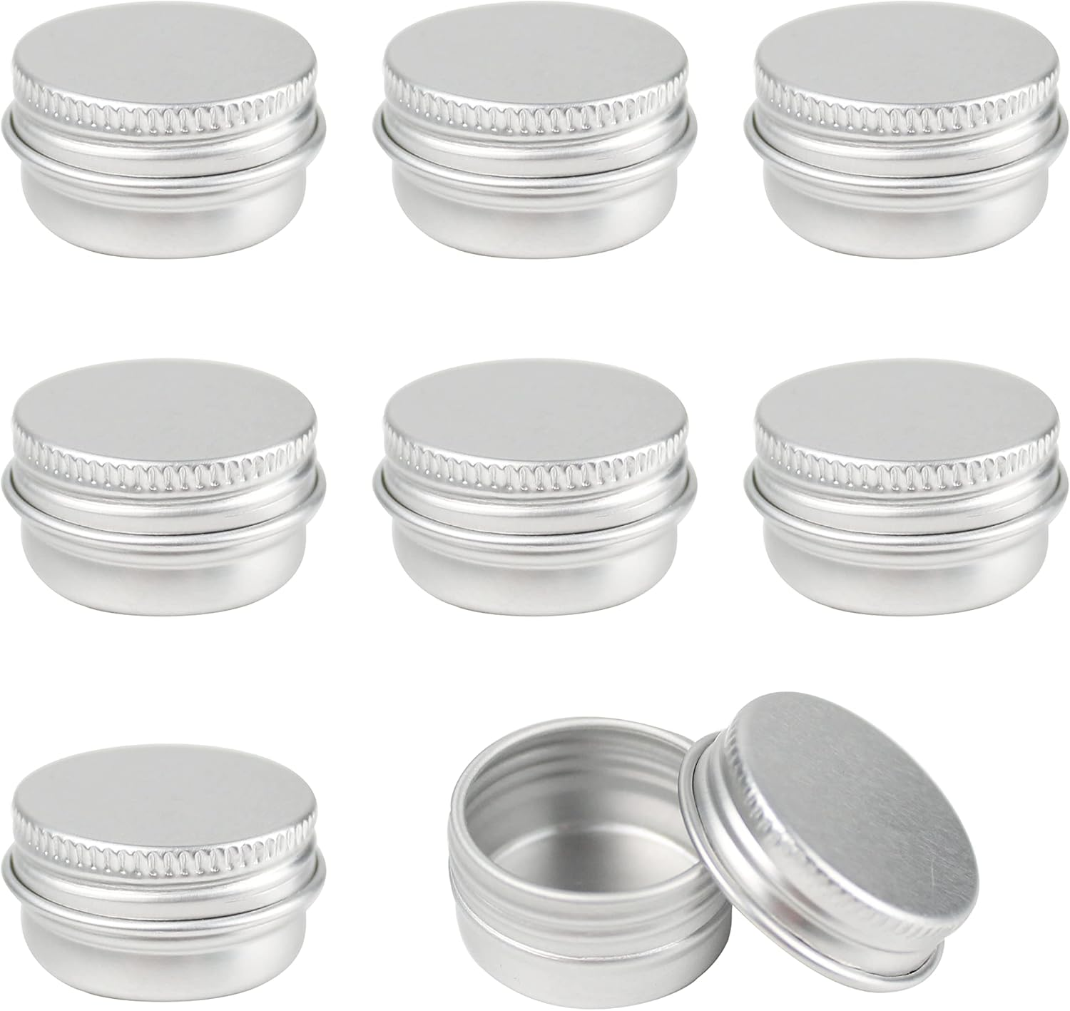 60 Pcs Mini 5G Silver Aluminum Cosmetic Sample Tins Jars Empty Portable Refillable Containers with Screw Lid for Small Sample Jewelry Lip Balm Candles - Rosegold image number 7