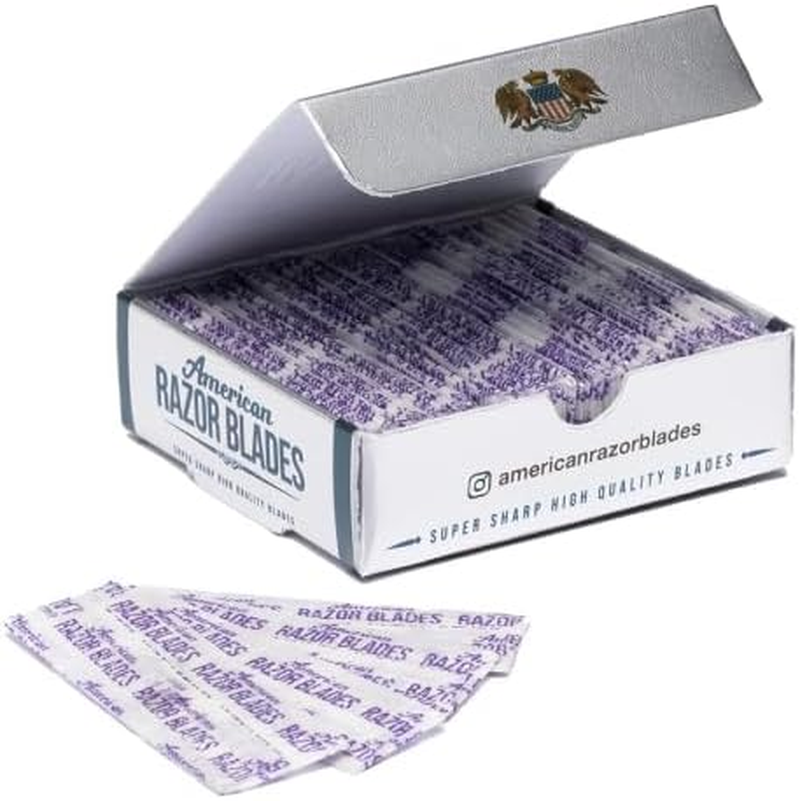 Premium American Single Edge Razor Blades - 100 Pcs, Chromium Ceramic, Tungsten & Platinum Coated for Smooth, Durable Shave image number 1