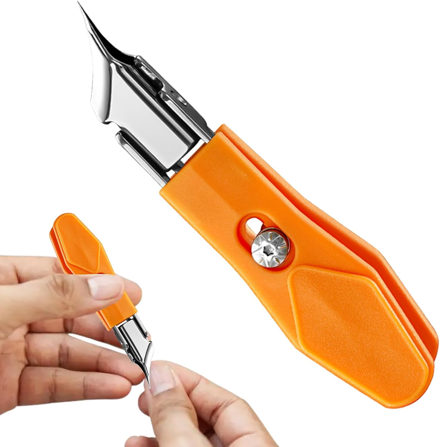 Apujent Slant Edge Nail Clippers,Thick Toenail Cutter - Precision Nail Clippers with Anti-Slip Grip for Salon Manicure Pedicure Home Travel Tool Women Seniors Kids