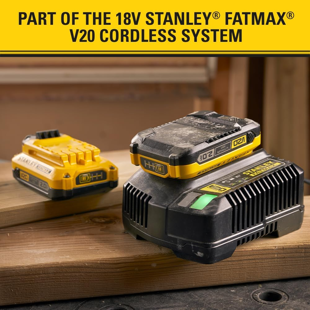 STANLEY FATMAX V20 | 18V 2.0Ah Lithium Battery - State of Charge Indicator, Compact Lithium-Ion Power for All V20 Tools image number 1