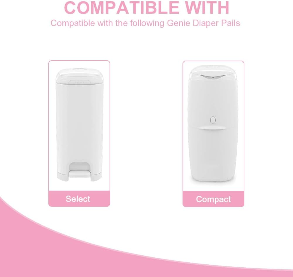 Jumbo Square Refills Disposal Bags Refill Compatible with Genie Diaper Compact, Select and Classic Pails, Hold up to 810 Newborn-Sized Diapers per Refill, 6 Pack image number 5