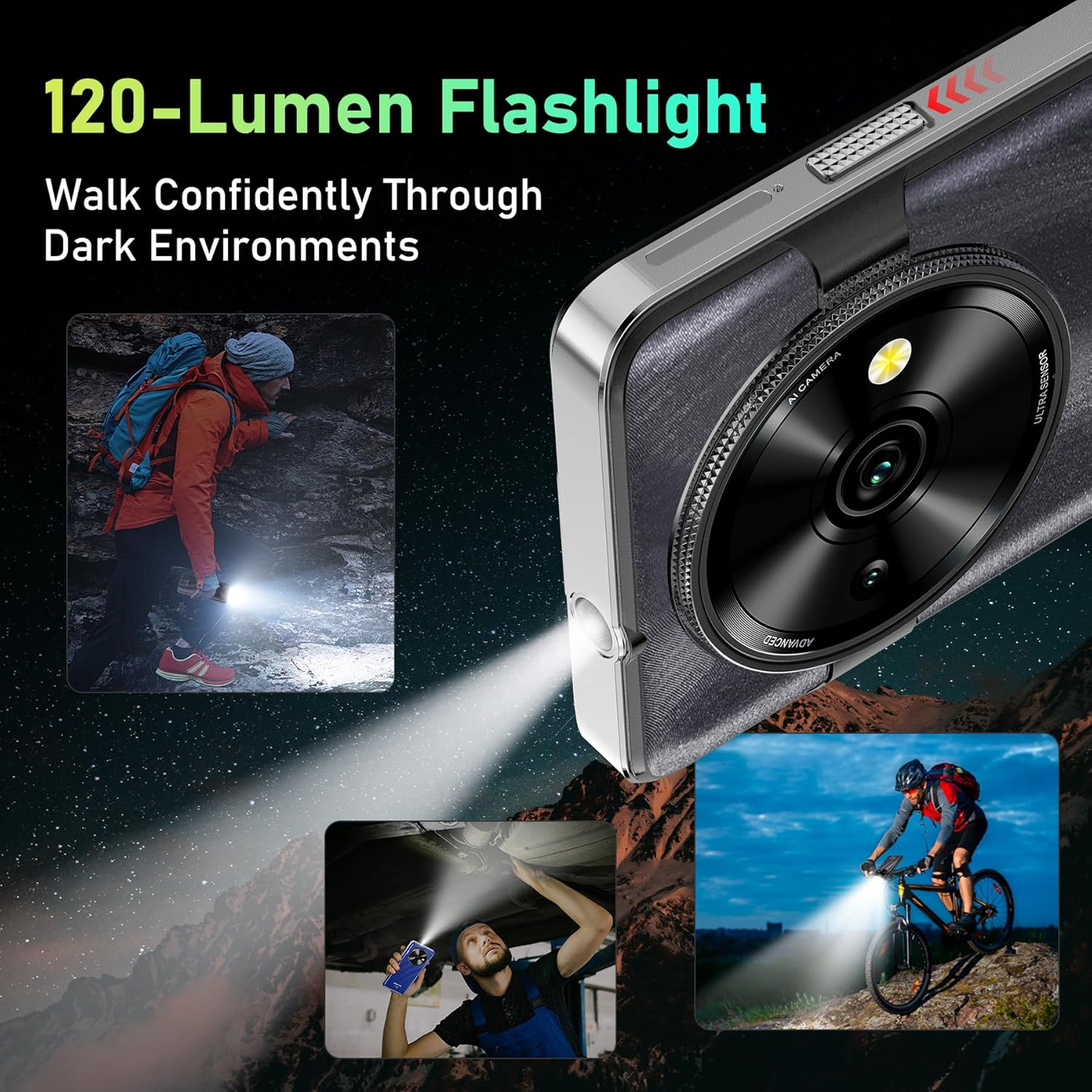 OUKITEL C59 Android 15 Smartphone without Contract, 10000 Mah Mobile Phone Cheap, 16GB + 128GB Mobile Phone without Contract, 6.88 Inch HD+ Simlock-Free Mobile Phones, 120LM Torch, 13MP + 5MP, Dual 4G image number 4