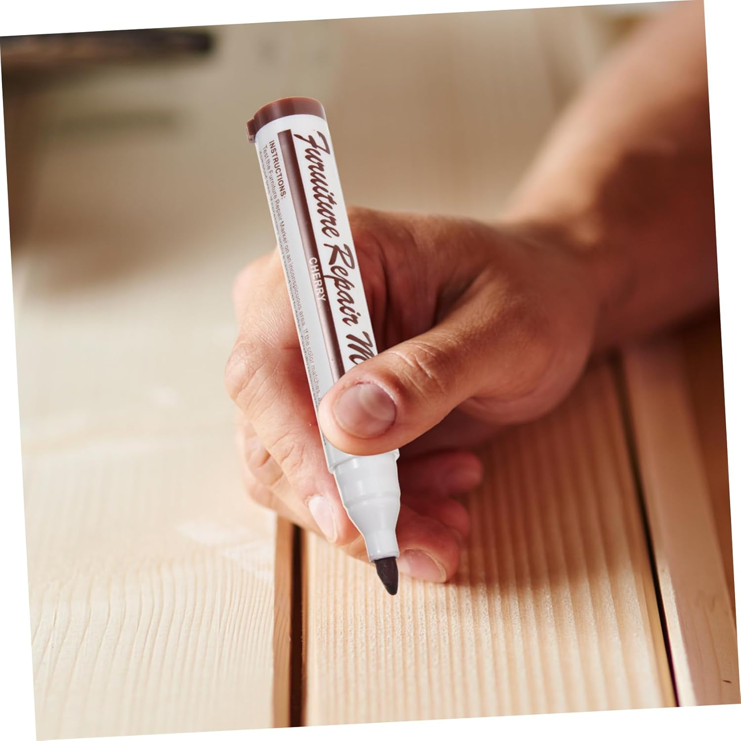 Healeved Furniture Repair Pen Wood Scratch Repair Markers Wood Stain Pen for Floor Furniture Touch-Up image number 3
