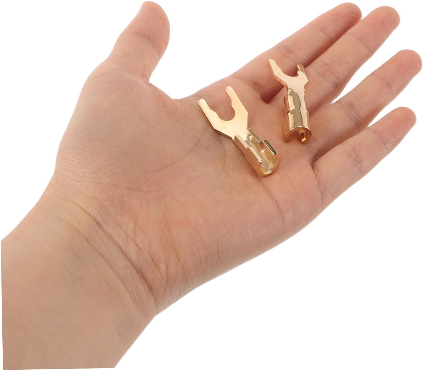 Operitacx 2Pcs Hifi U-Shaped Speaker Wire Connectors Banana Plugs Audio Spade Adapters for Home Theater with Enhanced Conductivity and Plated Design image number 4