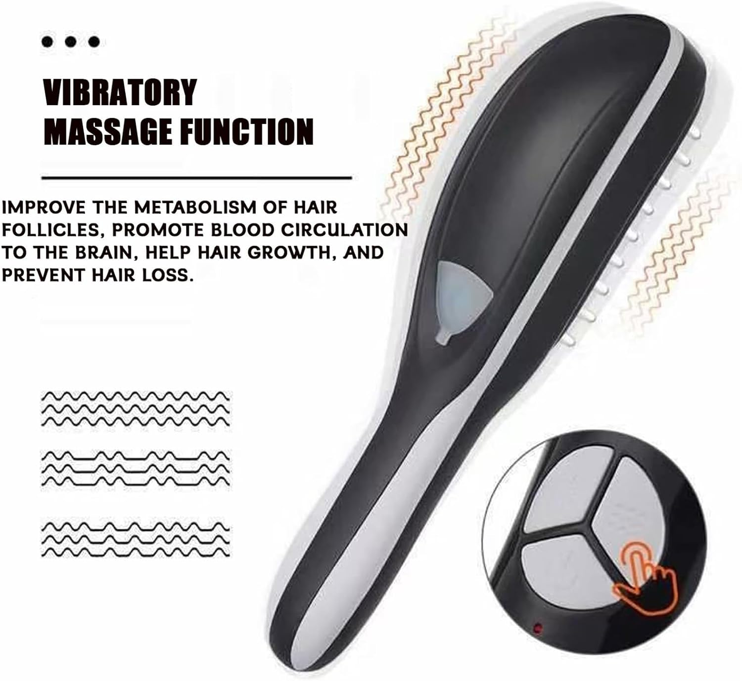 The Original Therabrush, Spray Vibrating Massager Comb, Innovative Hair Restoring Brush, Anti-Tangle Brush for Growth, Restoration Tool with Steam