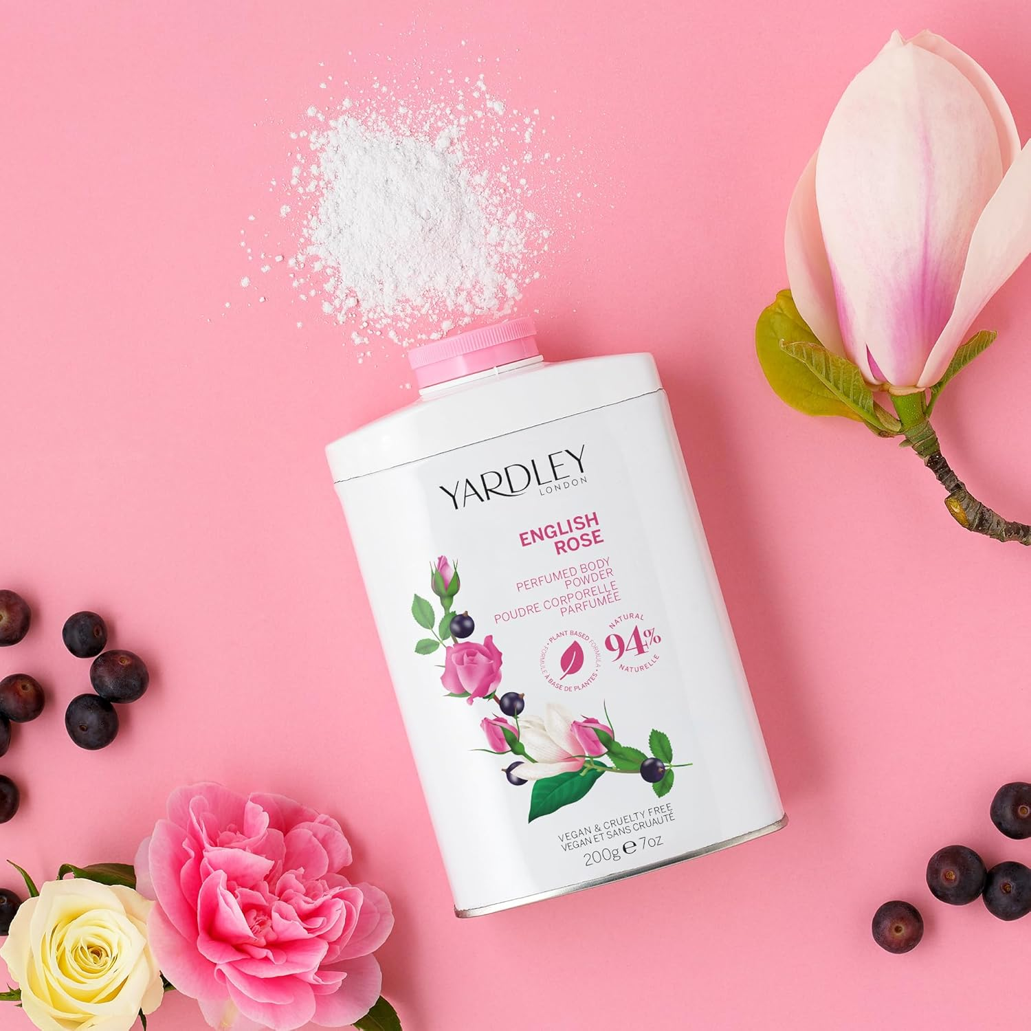 Yardley London English Rose Perfumed Body Powder 200G image number 3