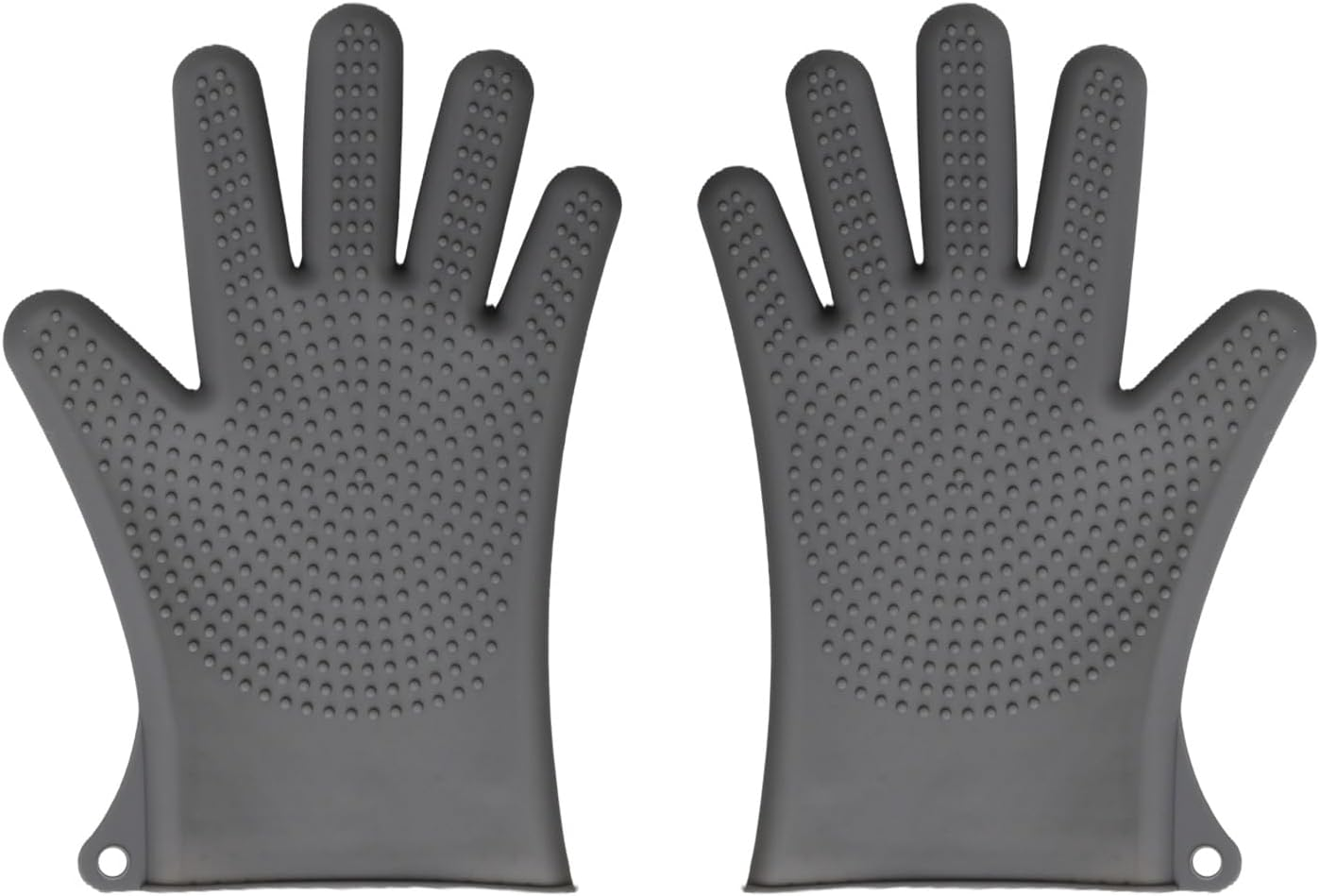 Silicone Oven Mitts &ndash; Heat Resistant Five-Finger Baking Gloves for Kitchen, BBQ, and Cooking (Blue)