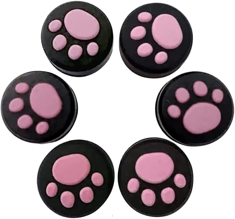 OSTENT 6 X Silicone Thumb Grip Stick Cap Cover Skin for Nintendo Switch Joy-Con Controller Color White