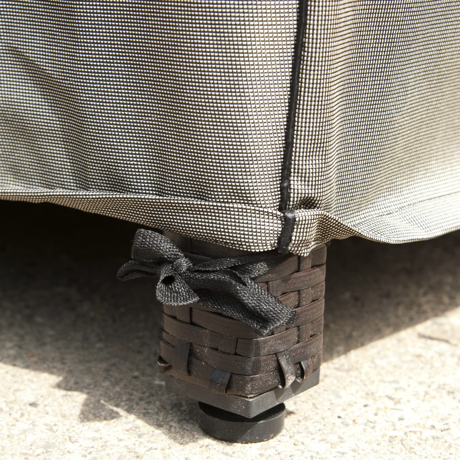 Budge P4A06PM1 English Garden Square Patio Table/Ottoman Cover Heavy Duty and Waterproof, Medium, Tan Tweed image number 1