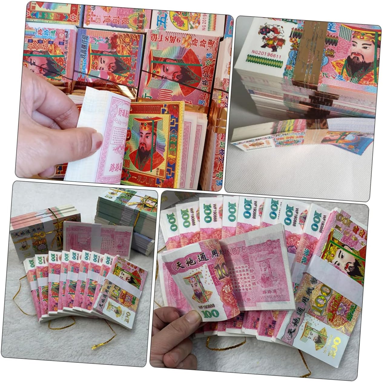 LALAFINA Realistic 1000 Sheets of Ancestor Money Bright Easy to Burn Paper Money for Festival Sacrifice