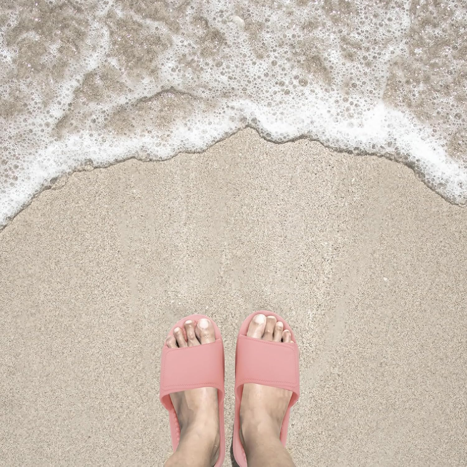 PLAFOPE Foot Care Slippers for Women Indoor Outdoor Lightweight Massage Dots Sole Breathable Hollow Toe Design Household Health Shoes Pink