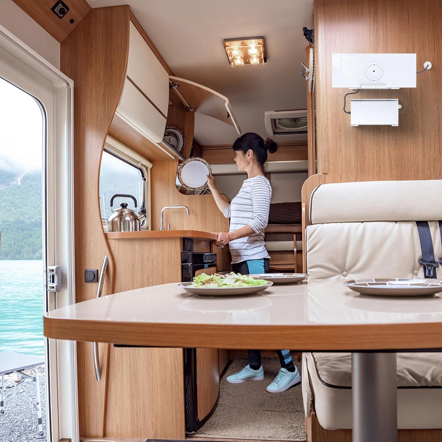 SURVADV Starlink Gen 3 Wall Mount for Starlink Gen 3 Mesh Router and Power, Starlink Wall Holder for Starlink Gen3 High Performance Wifi Router and Power, Starlink V3 Mounting Kit - White