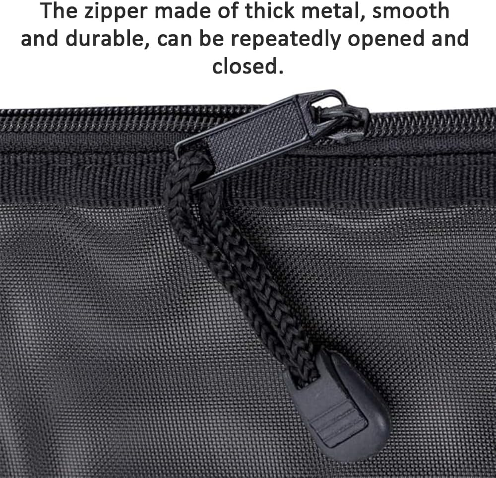 LINKPEACE Nylon Mesh Cosmetic Zipper Bags, 7PCS Black Makeup Pouches Travel Organizer Case for Purse Diaper Bag (A5 X 3Pcs, A6 X 4Pcs) image number 5