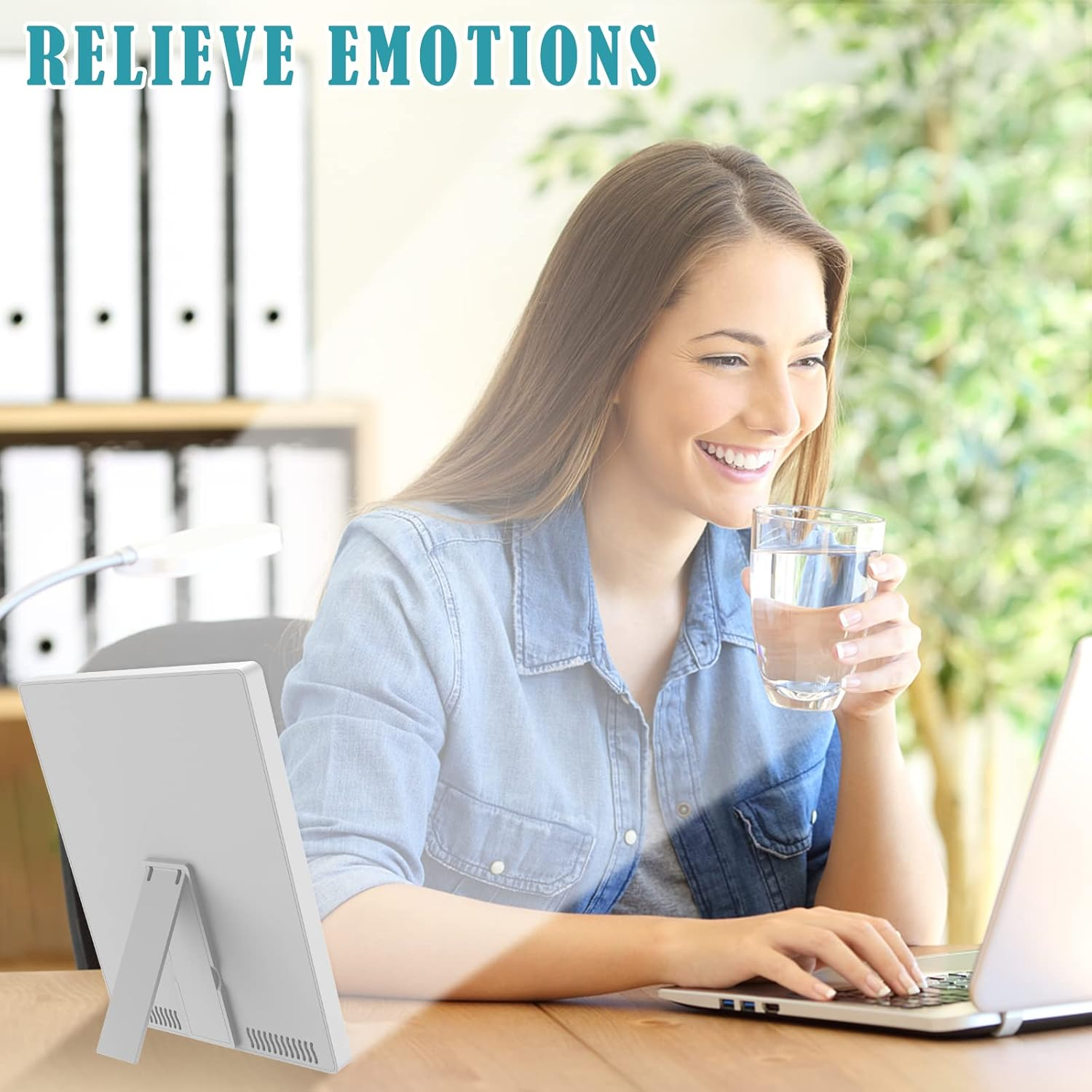 Fxvhojq SAD Light Therapy Lamp, 10000 LUX LED Sunlight Lamp, White - White image number 4