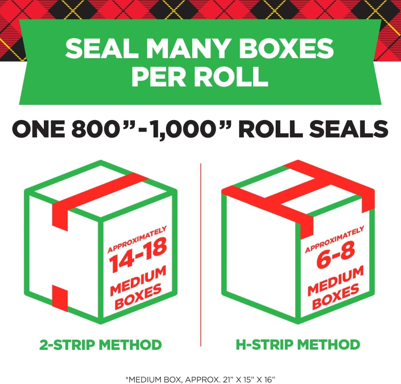 Scotch Tough Grip Moving Packing Tape, Clear, Moving Tape That Secures Boxes up to 80 Pounds, Moving Supplies, 4.78 Cm. X 20.3 M, 6 Tape Rolls with Dispensers image number 1