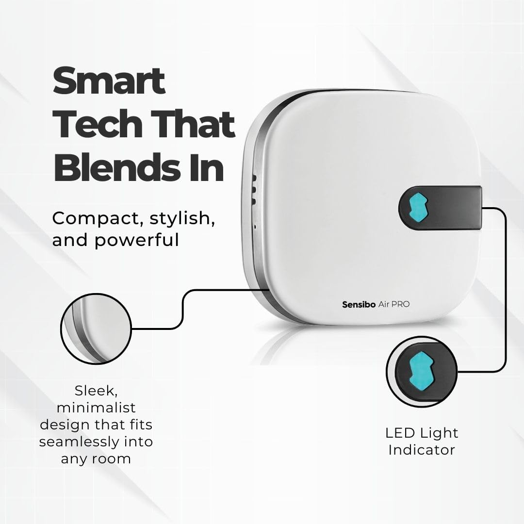 Sensibo Air PRO - Smart AC Controller with an Air Quality Sensor. Detecting Indoor Air Quality. Maintains Comfort and Saves Energy. Works with Amazon Echo, Google Home, & Apple Homekit. Known as Airq image number 2