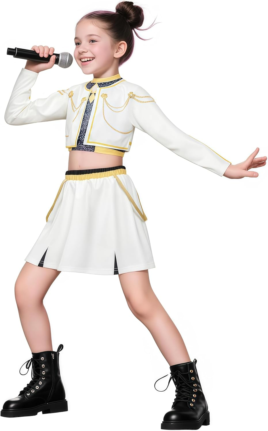 Kids Girls Demon Costume Cosplay Pop Singers Dance Stage Role Play for Halloween Cosplay Outfits Party