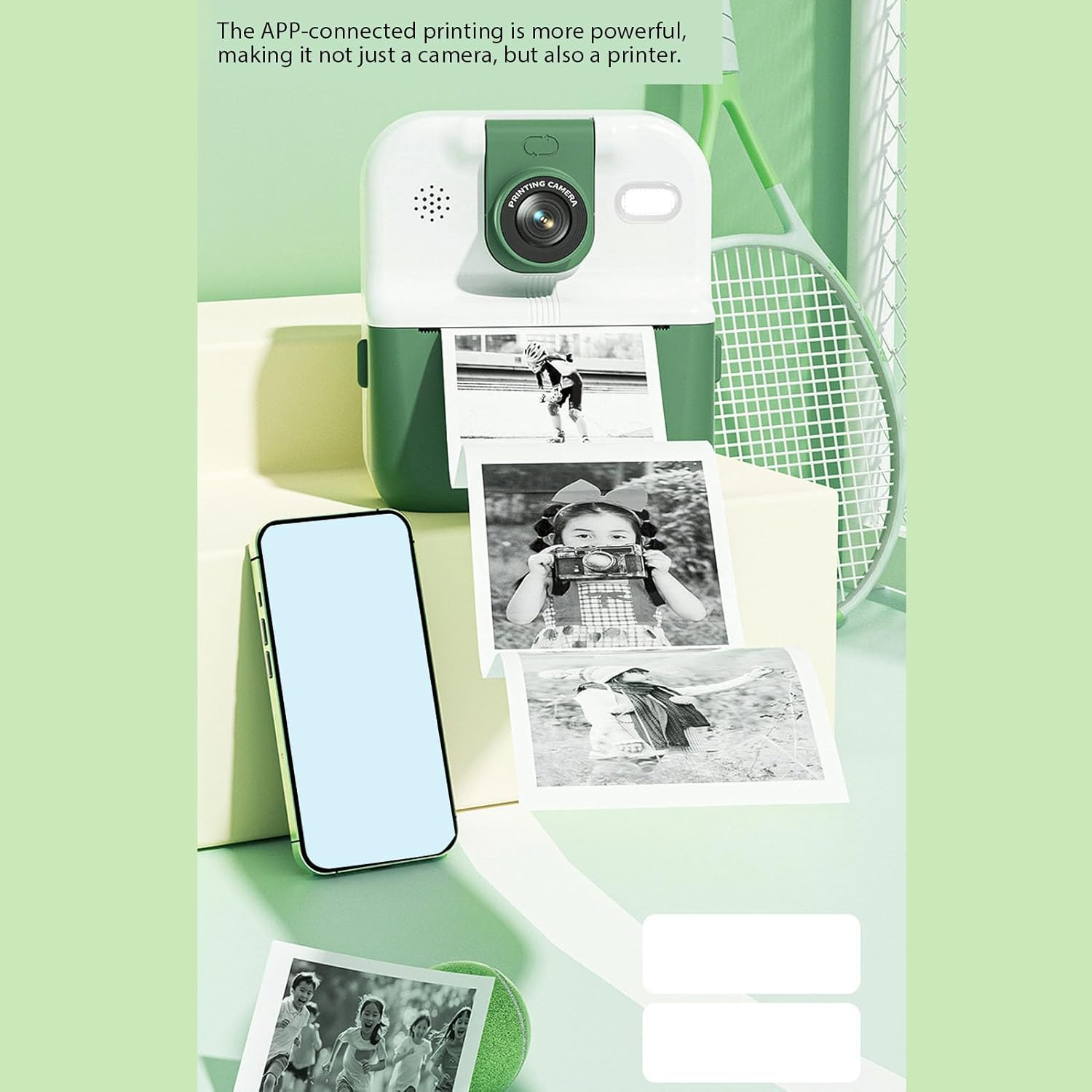 Instant Print Camera, 48M 1080P Wifi Digital Camera with Printer Support Video Music Playback Game, 180&deg; Rotating Lens, Thermal Printer Camera with Various Filters and Stickers - -2214240140312 image number 1