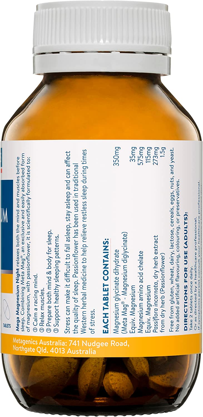 Ethical Nutrients Mega Magnesium Night - Maintains Healthy Sleeping Patterns, Easily Absorbed, Passionflower - 50 Tablets image number 1