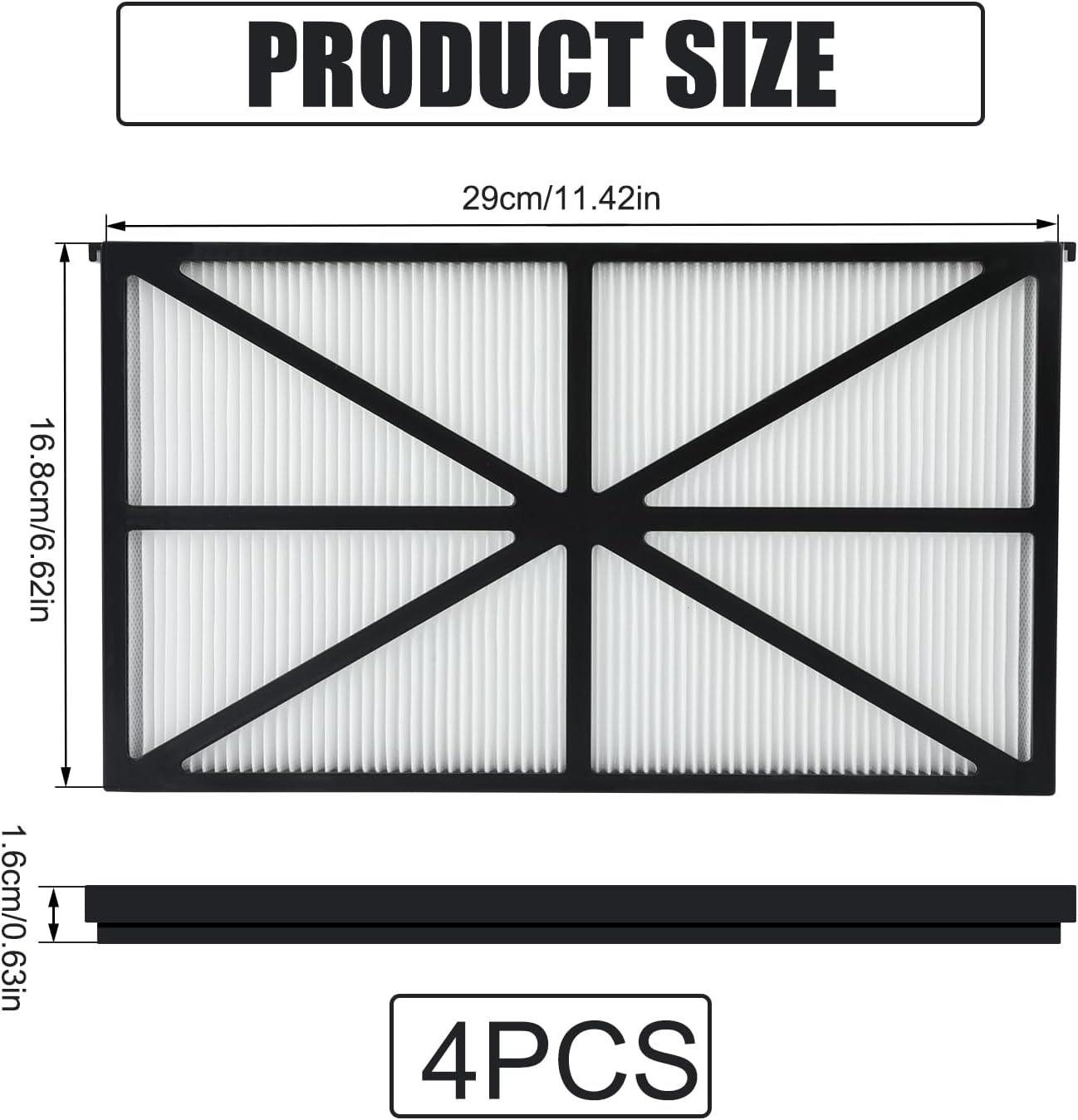NQEUEPN 4Pcs Robotic Pool Cleaner Filter Cartridges, Cartridge Filter Panels Compatible with Hayward/Tiger Shark/Aqua Vac/Shark Vac Pool Cleaner Robot Replacement Part Number RCX70101PAK2