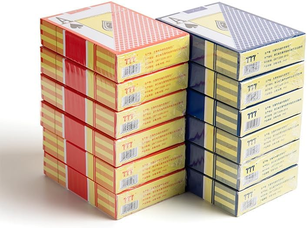 2 Pack Plastic Waterproof Playing Cards, 2 Decks, Red & Blue, Premium Professional Poker Cards, Bridge Cards, Jumbo Index for Blackjack, Texas Hold&rsquo;Em Poker, Canasta Card Game