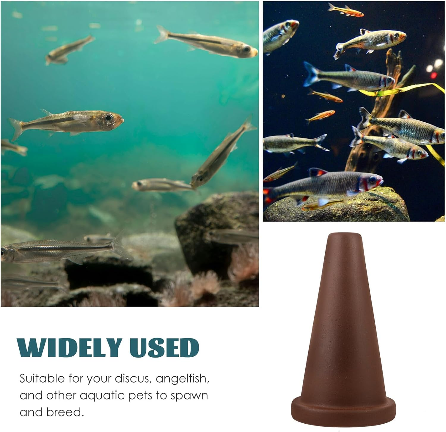 TEHAUX Purple Clay Fish Breeding Cone for Aquarium Tank Smooth Surface Spawning Cave for Ornamental Fish Hatching and Breeding Providing Shelter and Resting Spot for Aquatic Pets image number 4