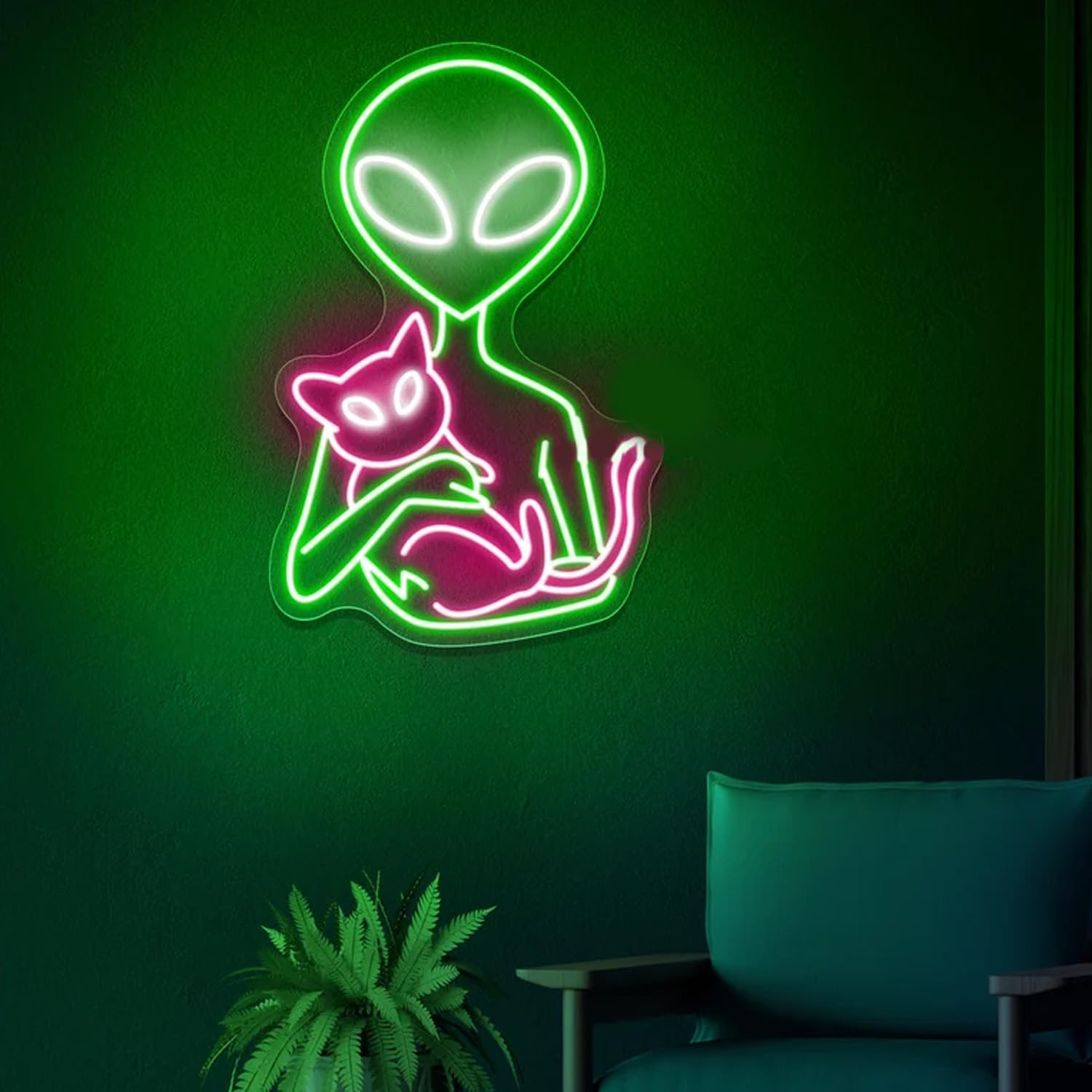 Alien Neon Sign Alien LED Light Alien Cat Neon Light Cat Neon Sign Aesthetic Room Decor Nursery LED Sign Custom Neon Sign UFO Neon Sign
