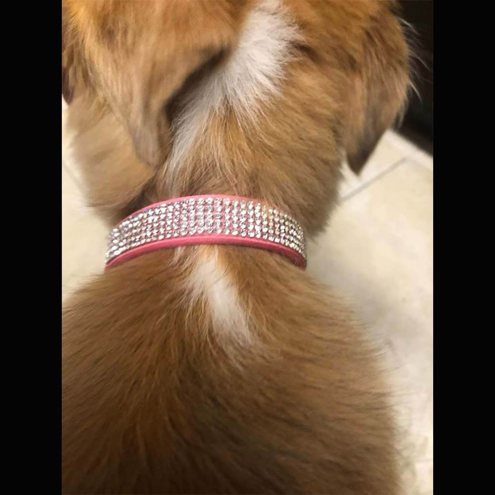 ETOPARS Crystal Diamond Cat & Dog Collar Leash Set, Dazzling Rhinestone Collar & Harness for Small & Medium Dogs image number 3