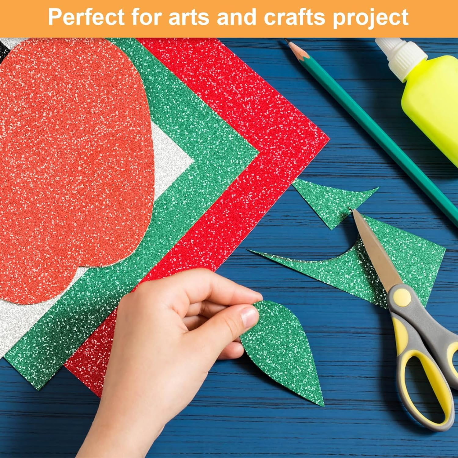 40 Sheets 20 Colors Glitter Cardstock, Betybedy Cricut Paper Cardstock, No-Shed Sparkly Glitter, A4 Glitter Paper for Arts and Crafts - Card Making, Scrapbooking, DIY Projects image number 5