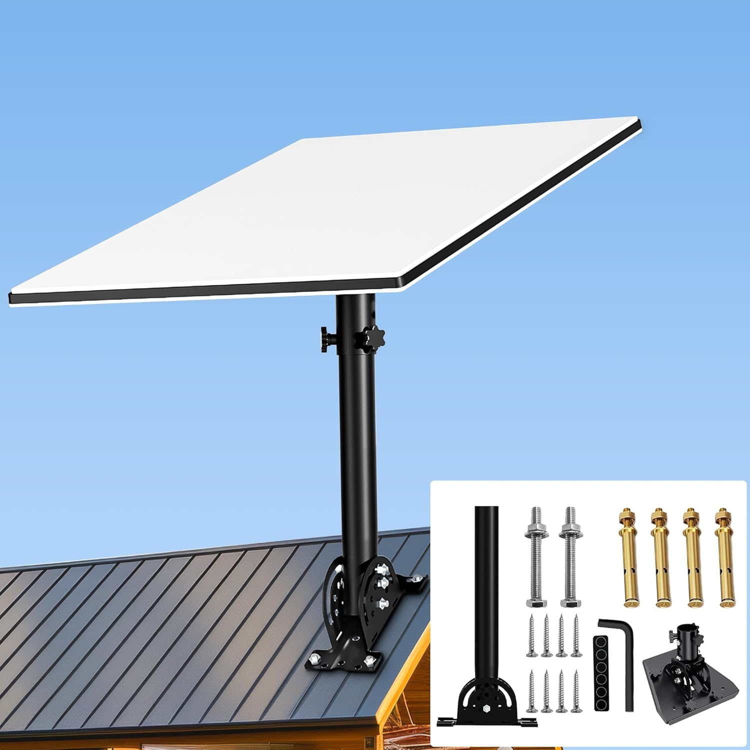 Starlink Gen 3 Heavy Duty Pivot Roof Mount, Adjustable 360 Degree for Better Signal, Starlink Mounting Kit for Starlink Internet Kit Satellite, Compatible with Starlink Standard Gen 3 Dish (Black) image number 4