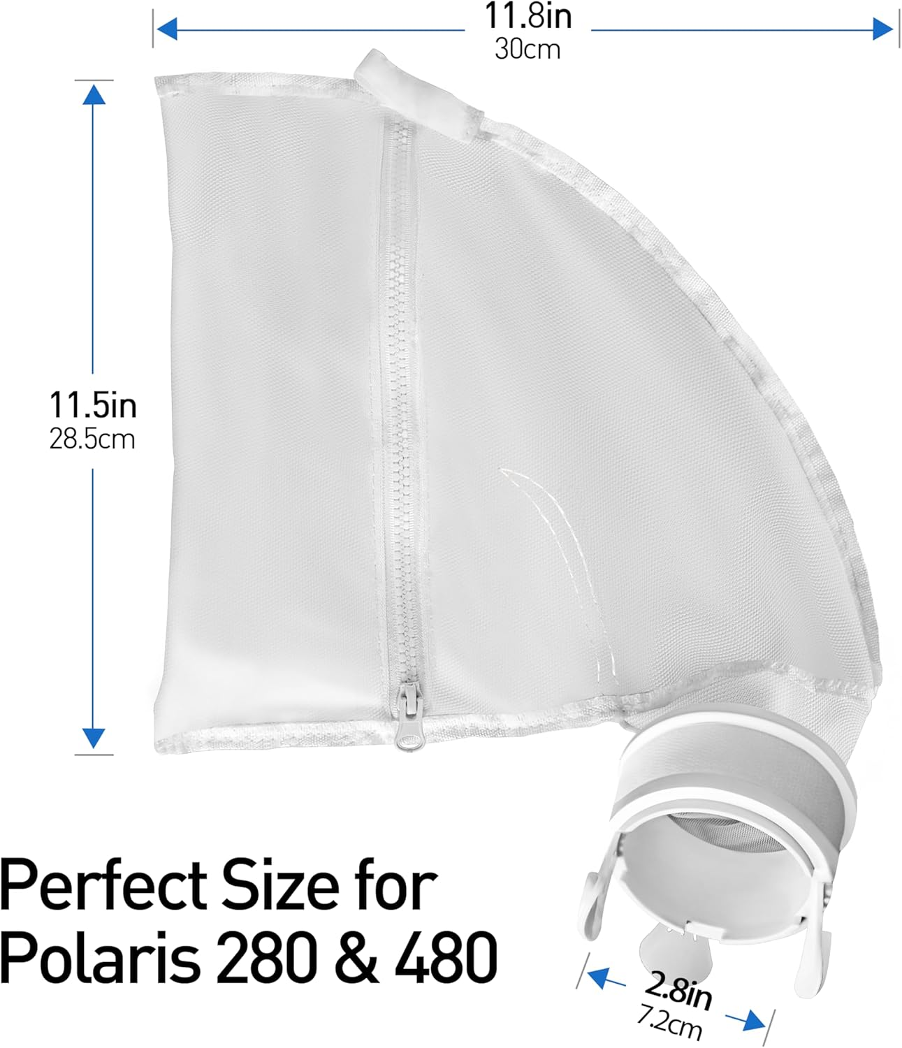 2 Pack，Nylon Mesh Pool Cleaner Bagsbag Zipper Replacement for Polaris 280 & 480 Pool Cleaner All Purpose Filter Bag for 280 Polaris Replacement Bagspool Cleaner Replacement Part K13 K16 image number 1