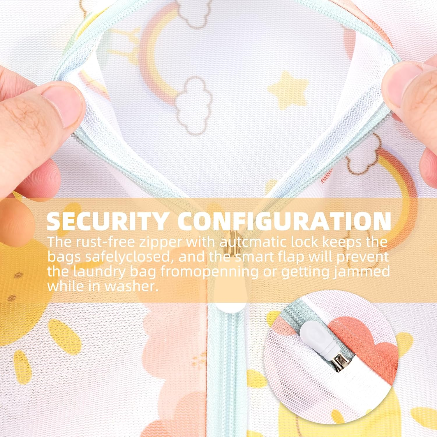 3Pcs Durable Mesh Laundry Bag, Bags with Premium Zipper Fine Wash Bag for Lingerie, Underwear, Bra, Silk, Socks Hanging Loop Stocking, Lingerie image number 2