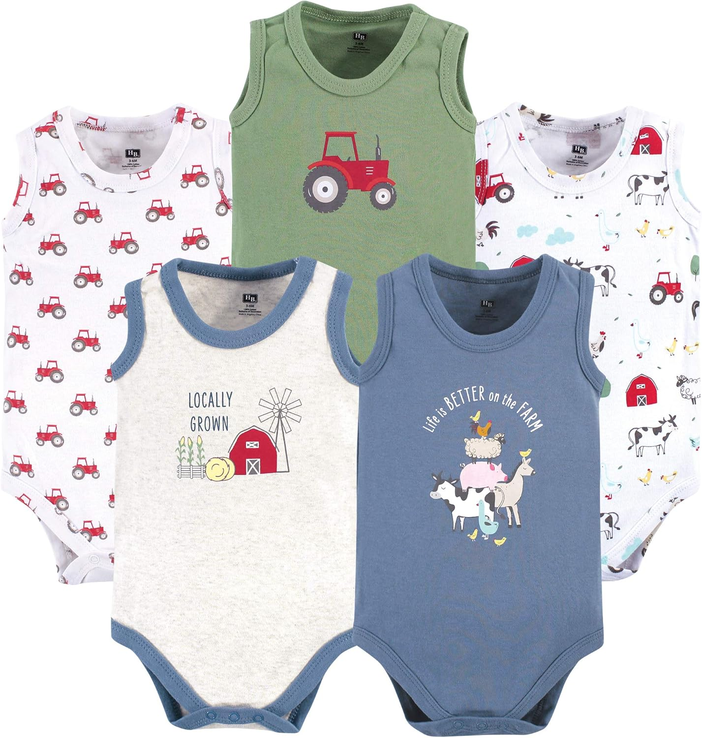 Hudson Baby Unisex Baby Cotton Sleeveless Bodysuits