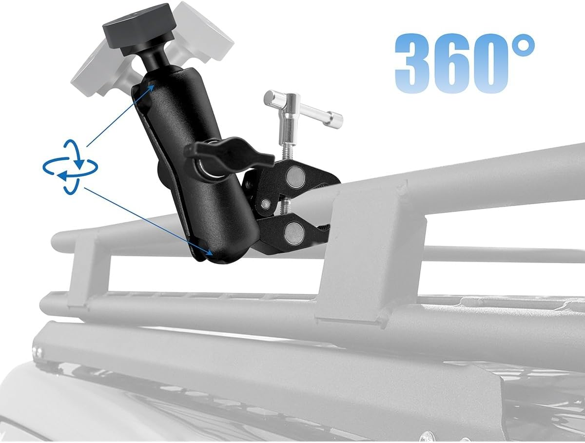 Starlink Mini Rv Ladder Clamp Mount, Starlink Mini Roof Rack Mount, Universally Adjustable Angle Clamp Add an Aluminum Alloy Adapter image number 6