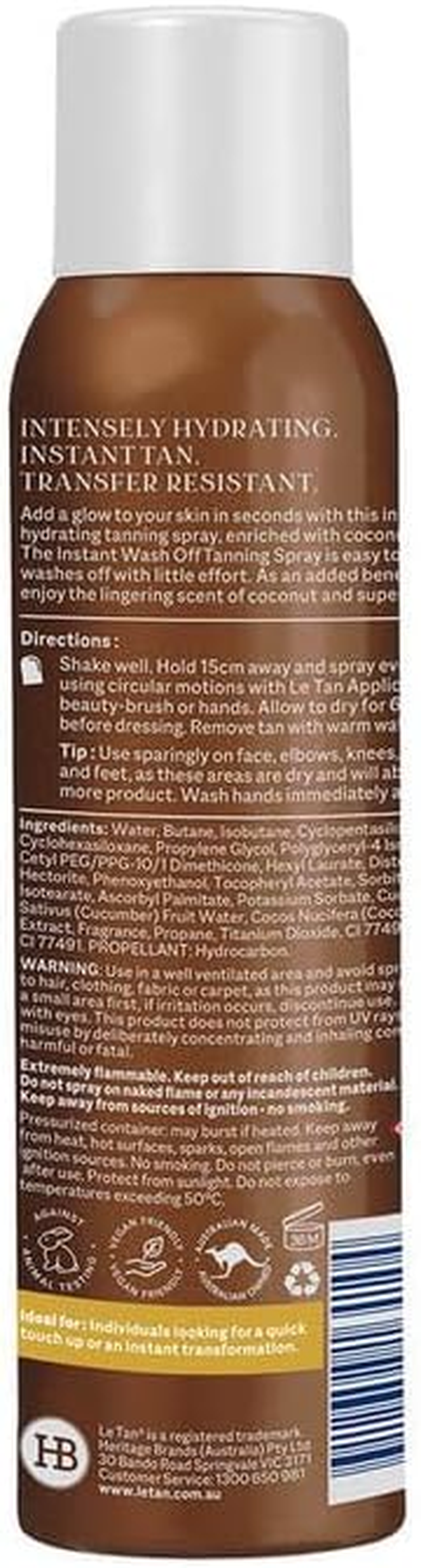 Le Tan Classic Wash off Spray Coconut 100G image number 2