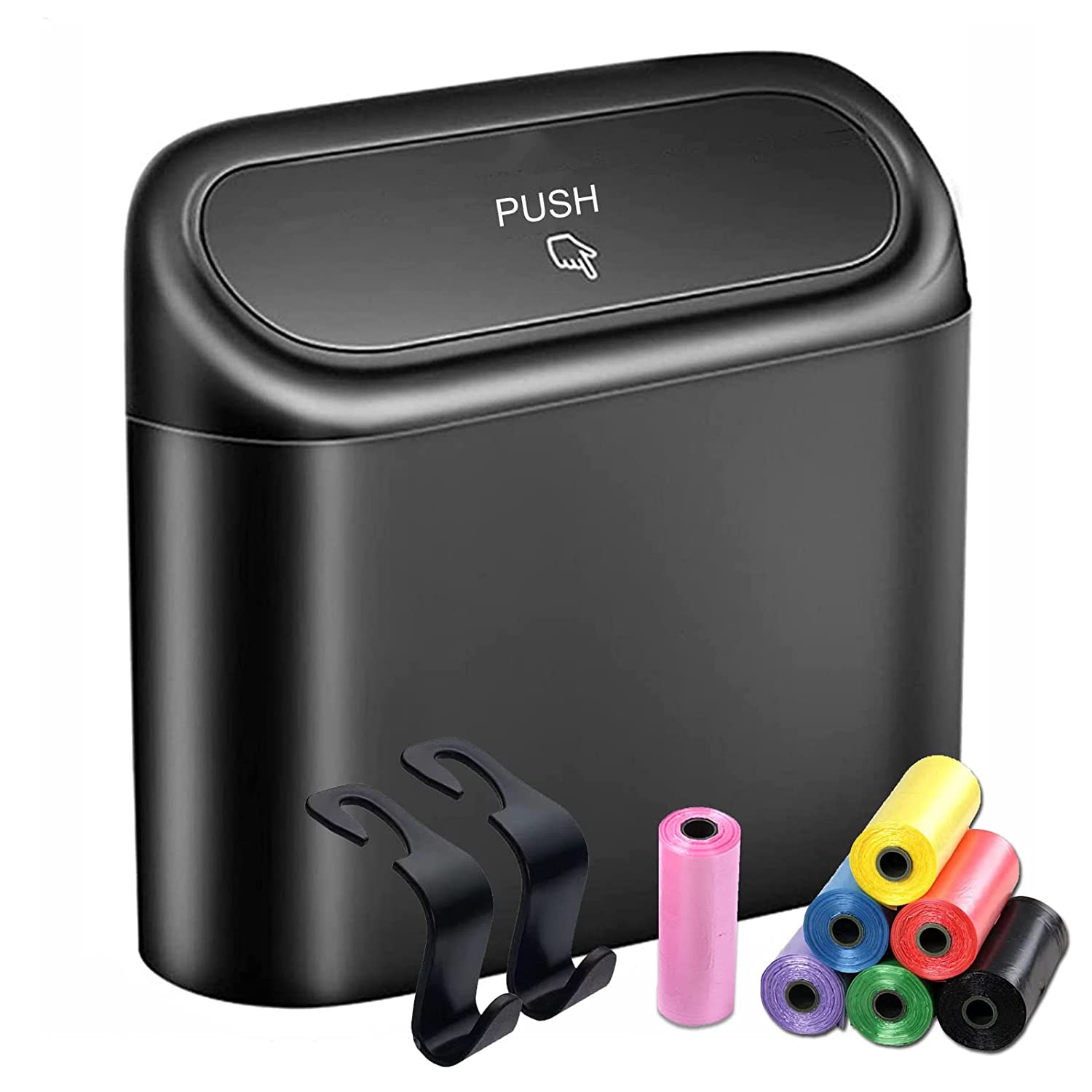 Yamibobo Car Trash Can Bin with Lid & 105PCS Trash Bags Small Car Garbage Can Leakproof Mini Car Accessories Trash Bin Car Dustbin Organizer Container for Car Office Home image number 5