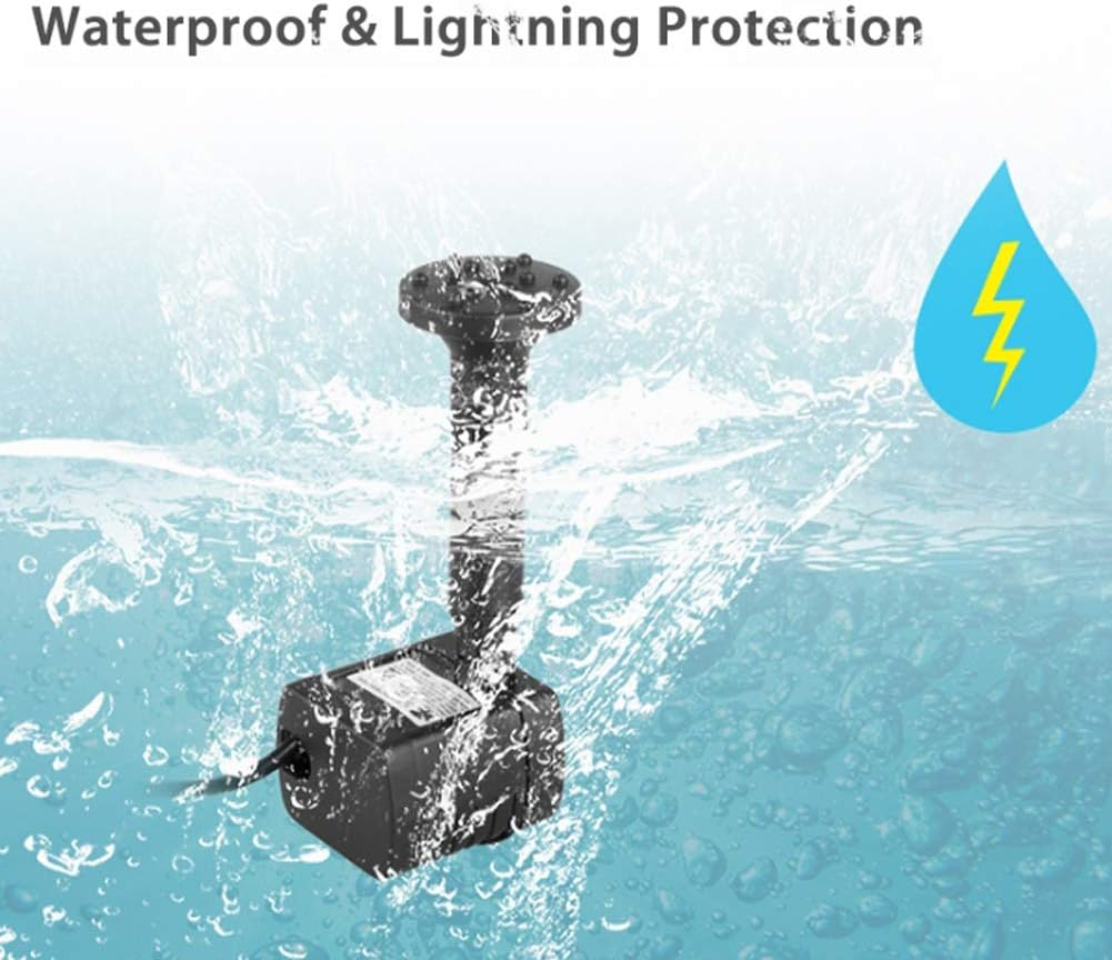 1.4W Solar Panel Submersible Fountain Kit for Small Pond, Garden Decoration - 5 Sprinkler Heads image number 4