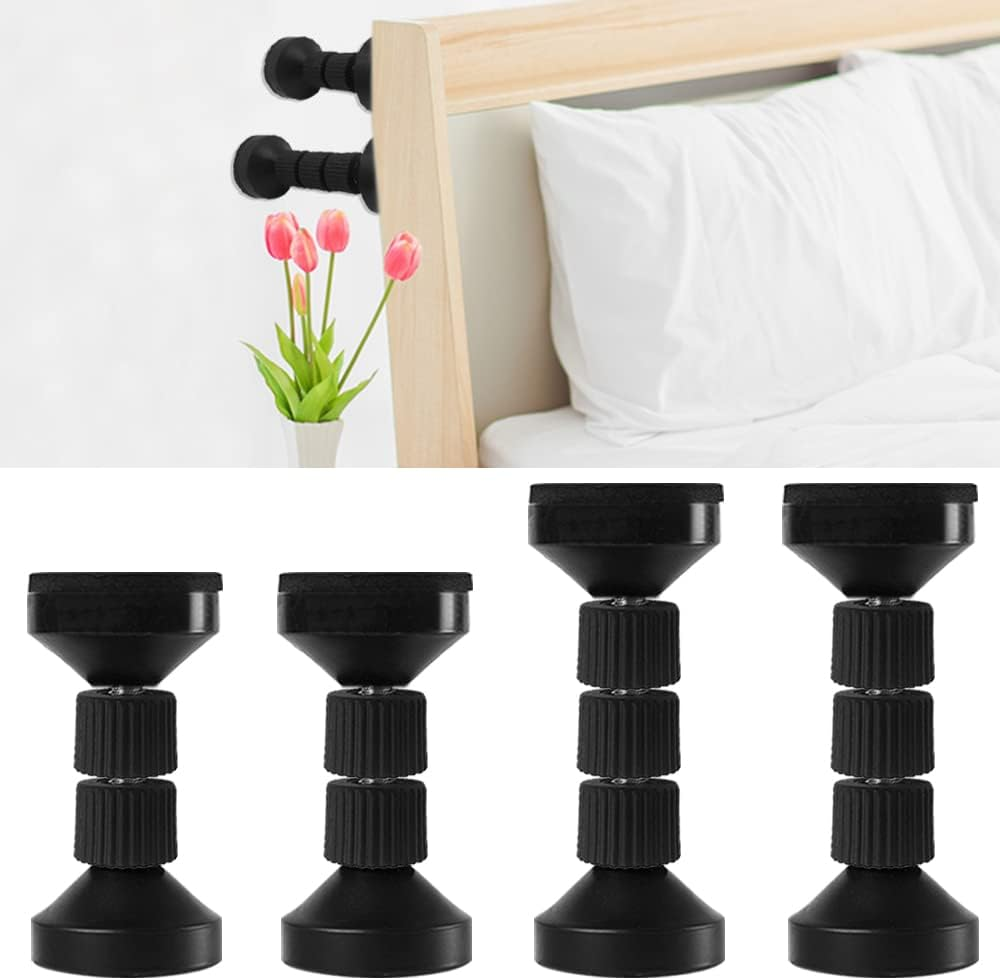 4PCS Adjustable Threaded Bed Frame Anti-Shake Tool for Bed,Danzix Headboard Stoppers Headboards Prevent Loosening Anti-Shake Fixer,40-100Mm (Black) image number 5