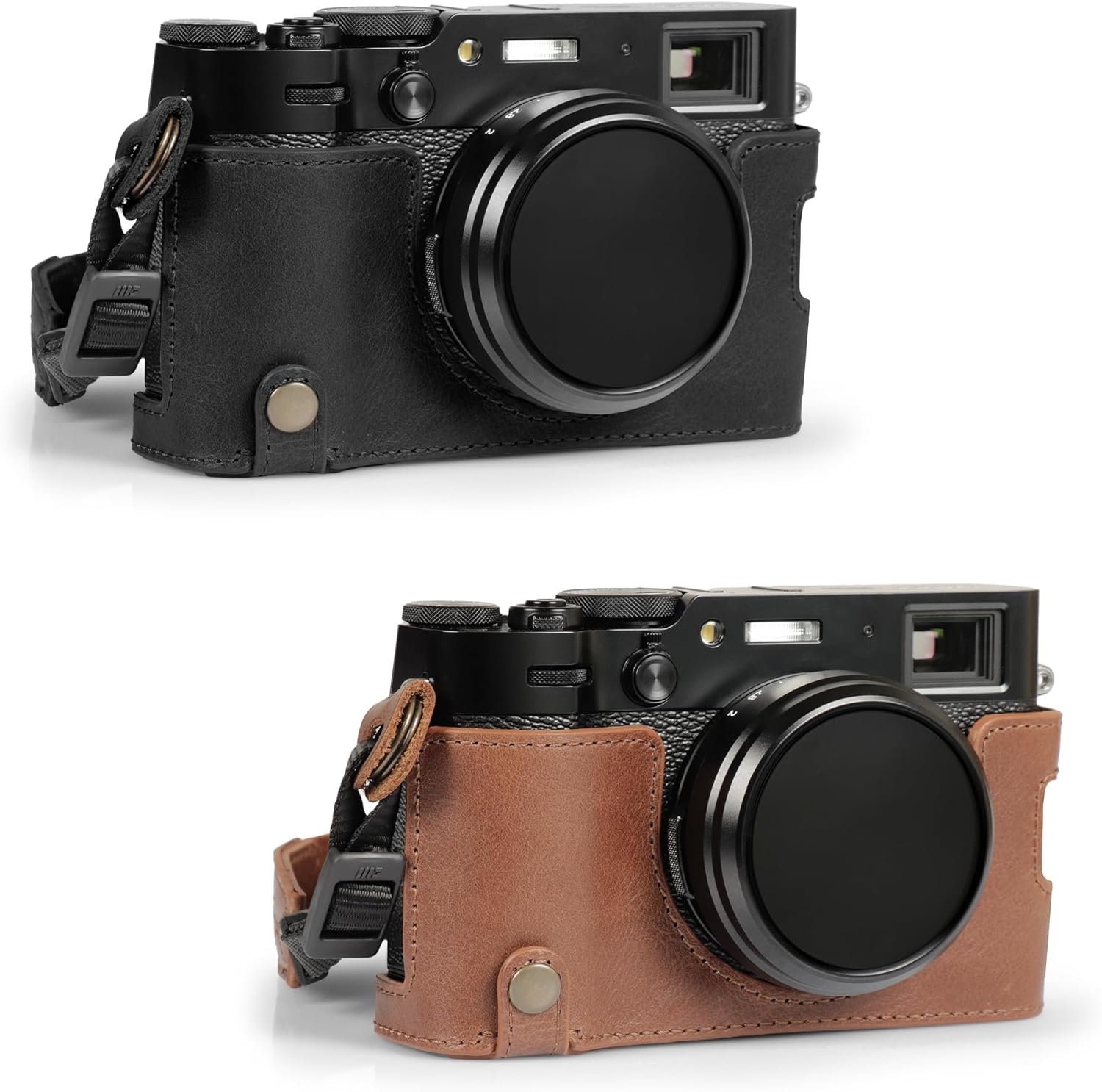 Megagear Ever Ready Genuine Leather Half Camera Case Compatible with Fujifilm X100VI - Brown image number 2