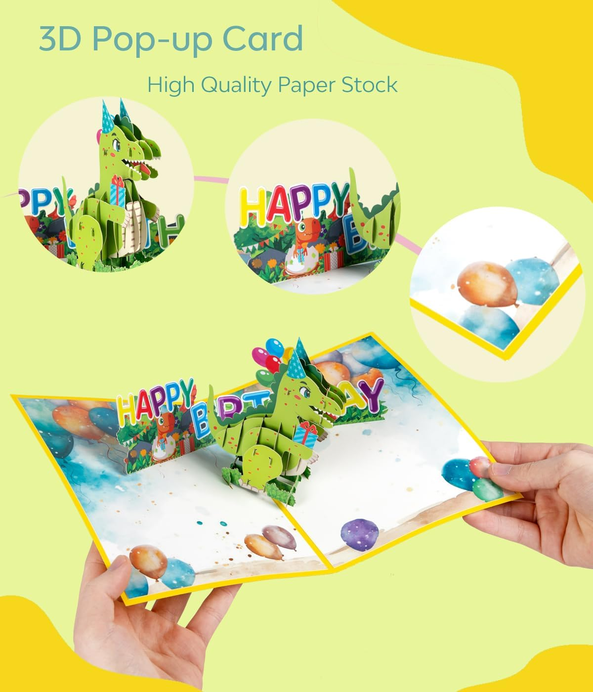 Magic Ants Jurassic Joy Birthday Greeting Card - 3D Pop up Birthday Card-Fun for Dinosaur Lovers image number 2