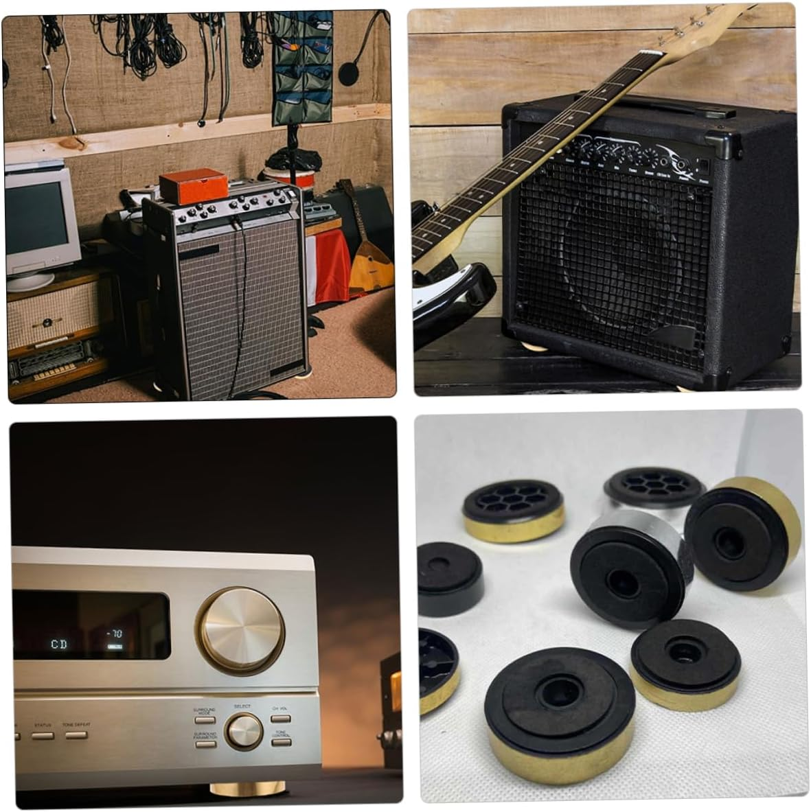 DOITOOL 20Pcs Amplifier Foot Pads Plastic Isolation Feet for Audio Speakers Subwoofer Use at Home Studio