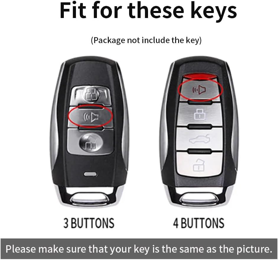 Ontto TPU Car Key Fob Cover Fit for Haval H6 H7 H9 H4 Hover H2S F5 F7 F7X F7H Dargo Jolion GMW Remote Key Case Key Shell Key Holder Keychain Protector Accessories - 3 Buttons-Black image number 5