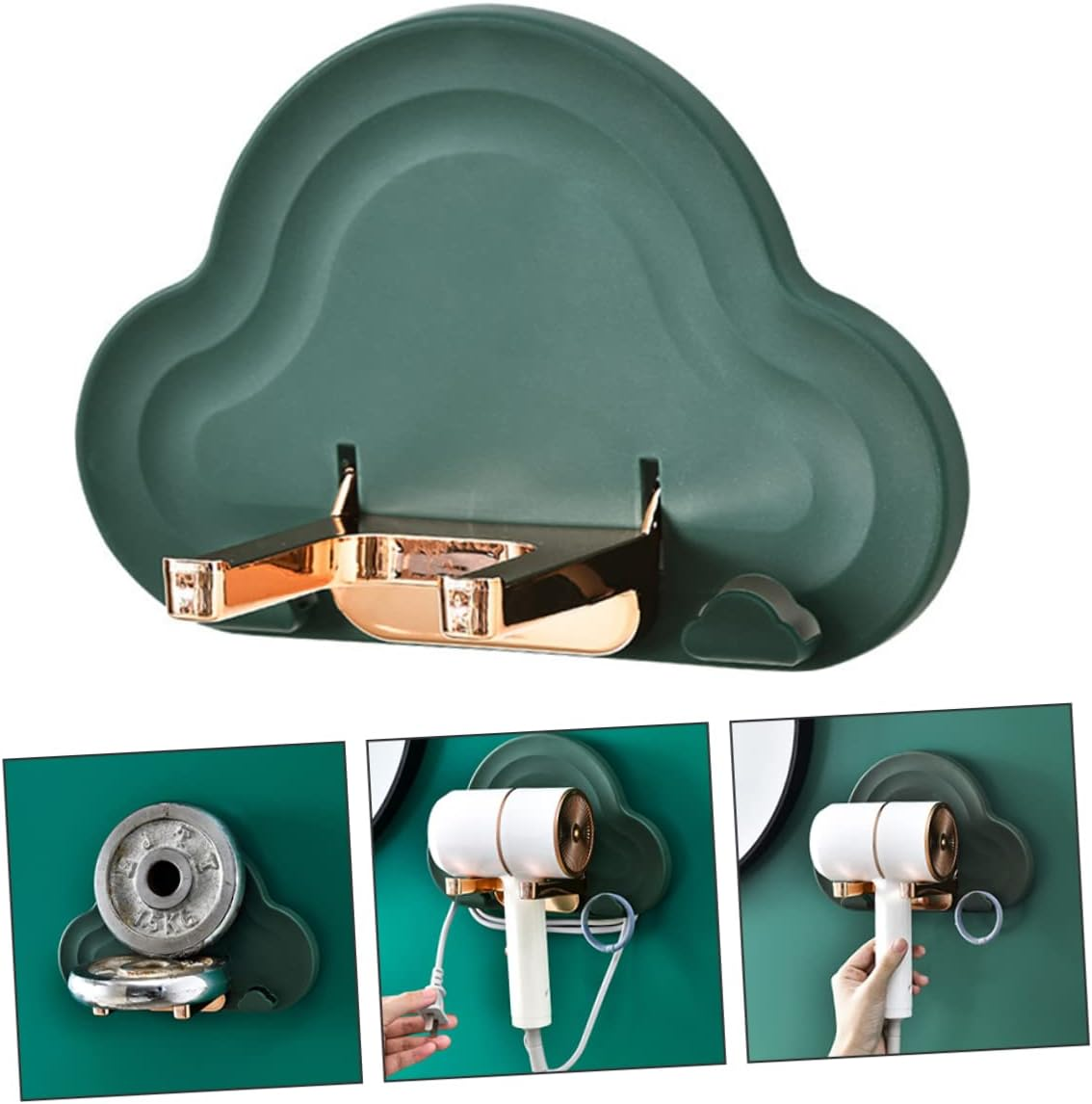 FRCOLOR Wall-Mounted Hair Dryer Holder Dryer Bracket Bathroom Storage Rack Abs Pp Material Space-Saving image number 5