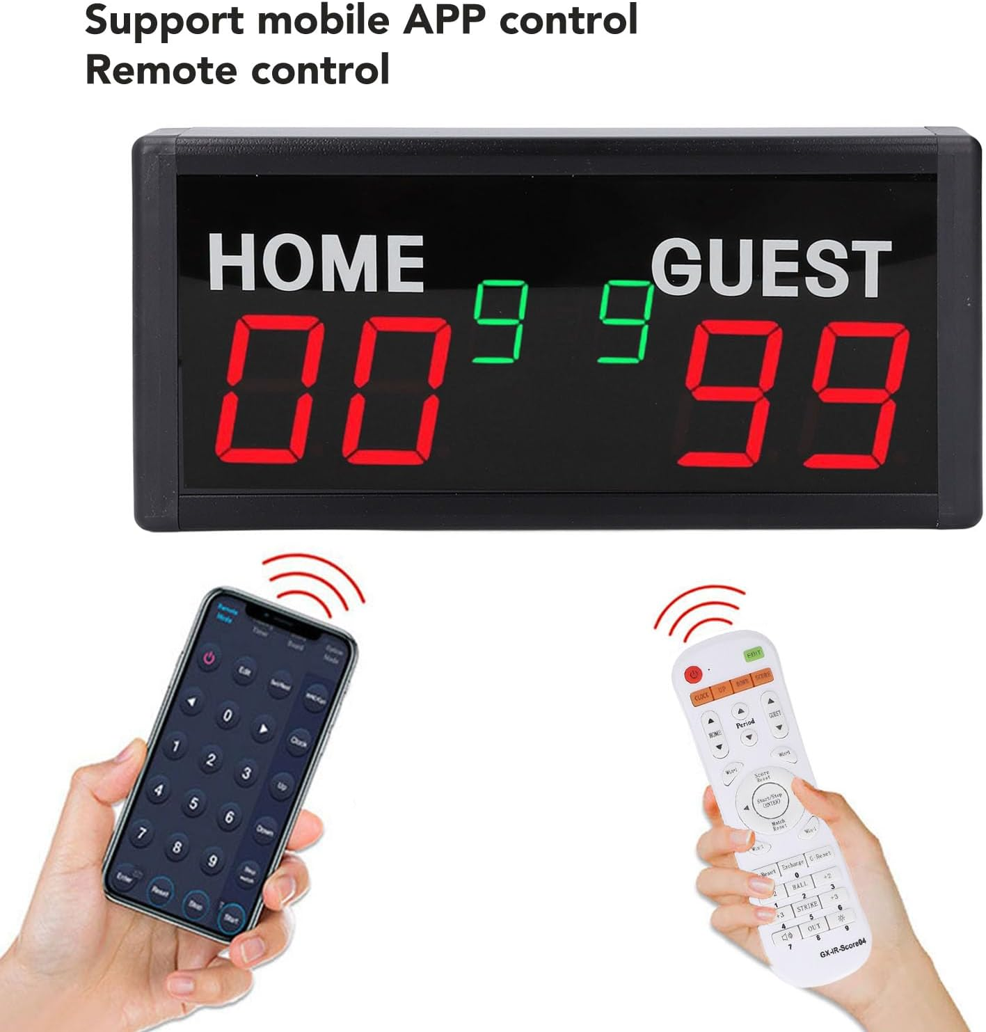 Portable Electronic Scoreboard, LED Digital Score Keeper with Remote, 1.8In Display, Score Keeper for Baseball, Tennis, Volleyball image number 2