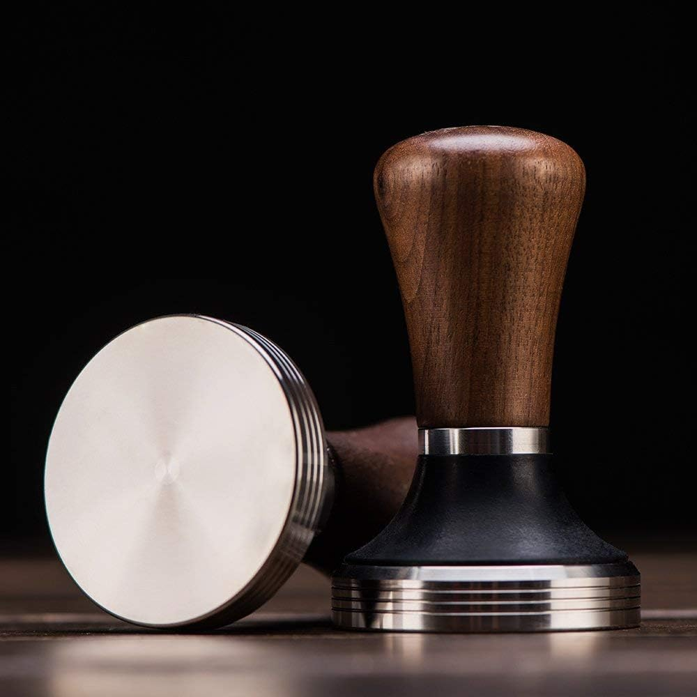 Diguo Elegance Wooden Coffee Tamper. Flat Espresso Tamper for 58Mm Portafilter. Stainless Steel Flat with Height Adjustable Wooden Handle. Barista Espresso Tamper image number 2