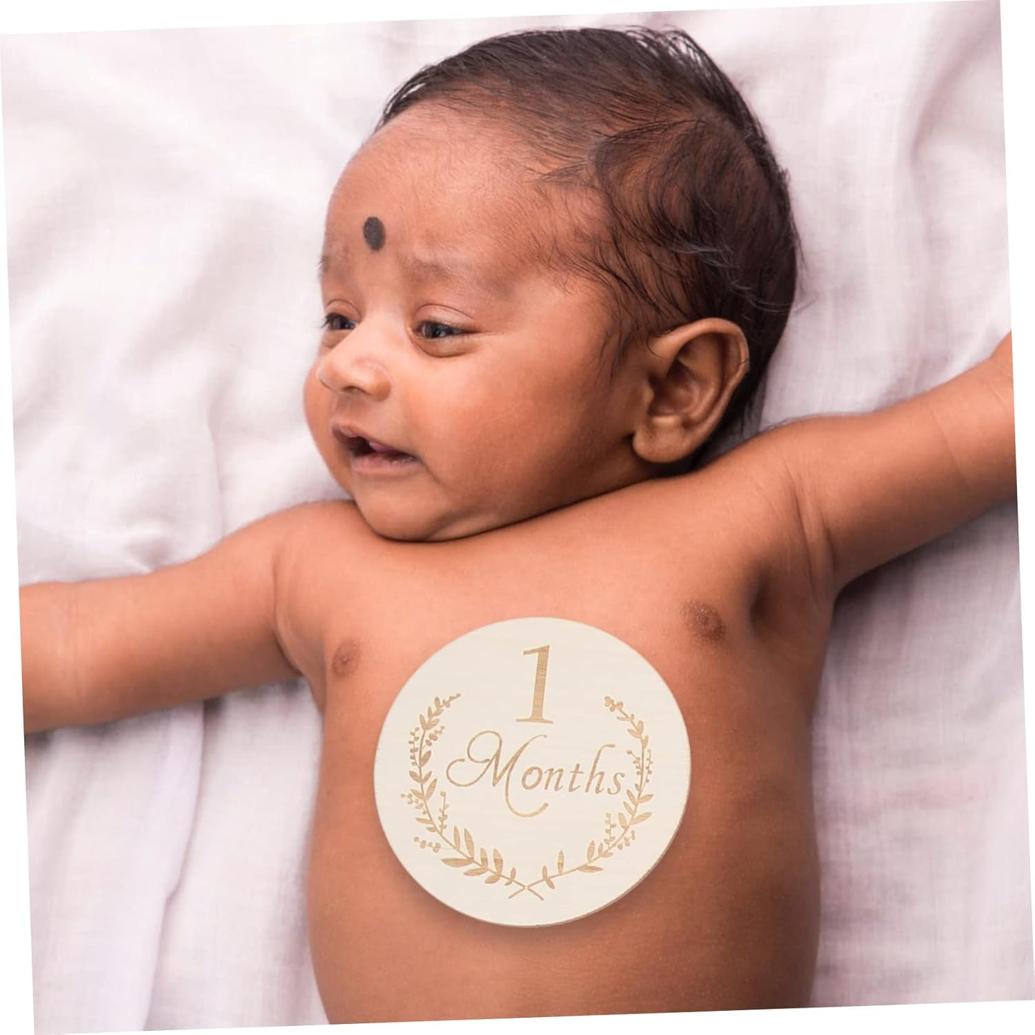 OFFIGAM 13Pcs 100Mm Wooden Slices Baby Milestone Growth Cards Infant Birthday Photo Props Pine Wood for Newborn Photography and Home Decoration image number 3