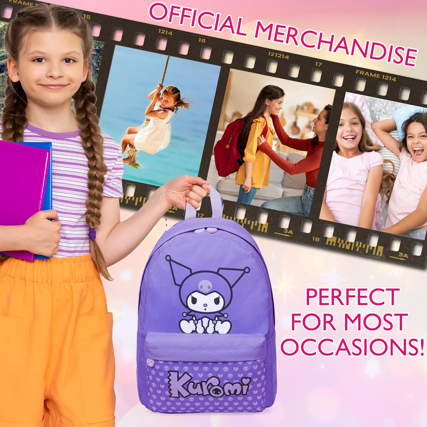 Hello Kitty Sanrio Backpack for Girls Tweens Kawaii Rucksack School Bag Daypack Teens Travel Bag Days Out PE Sports Anime Gifts image number 1