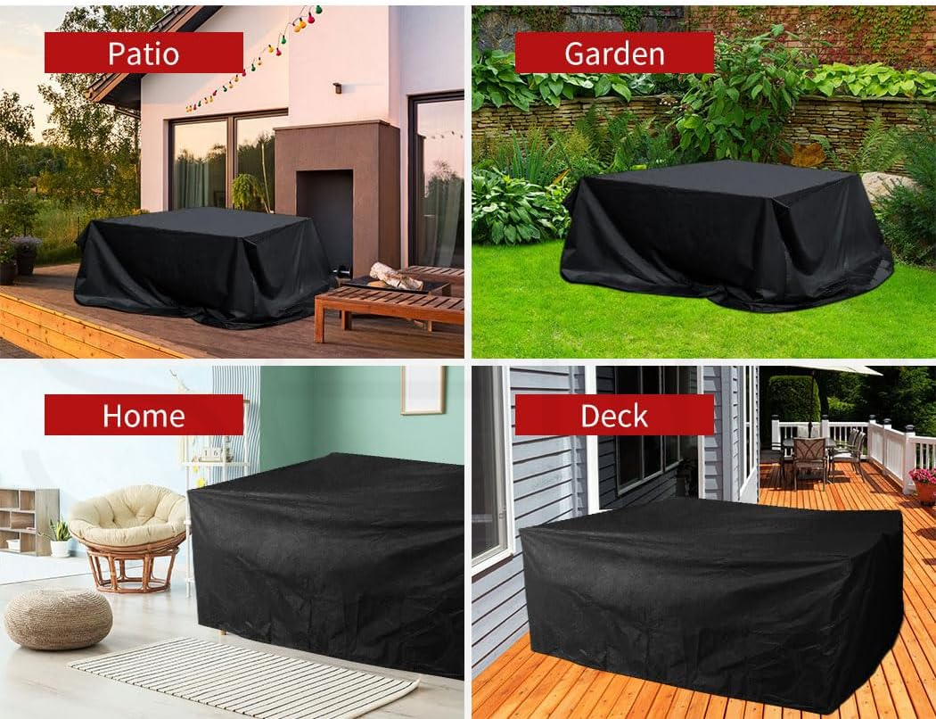 Marlow Outdoor Furniture Cover, Patio Covers Waterproof Garden, 210D Oxford Fabric Table Chair Set Sofa Lounge Cover Rain UV Protector 170Cm X 94Cm X 70Cm Silver image number 5